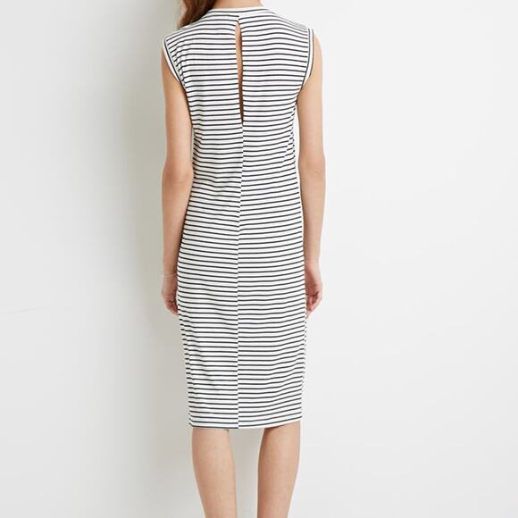 Forever 21 Dress Sleeveless Mock Neck Striped - Picture 5 of 9